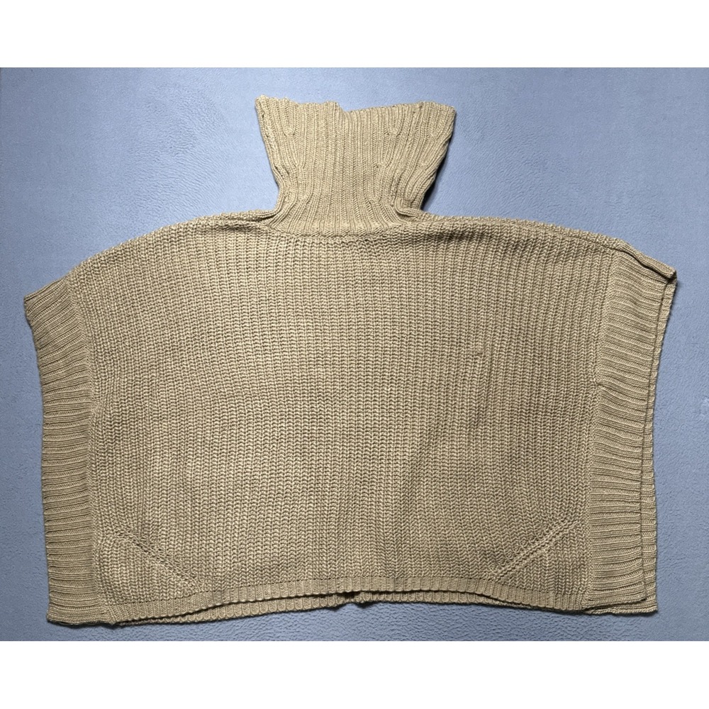 Neiman Marcus Wool Blend Poncho Turtleneck Sweater Womens Small Basic Oversized - Picture 5 of 9